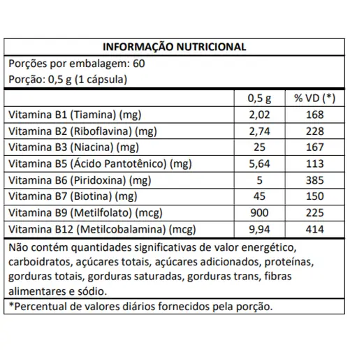 Complexo B Max (60 caps) - Masterway Suplementos